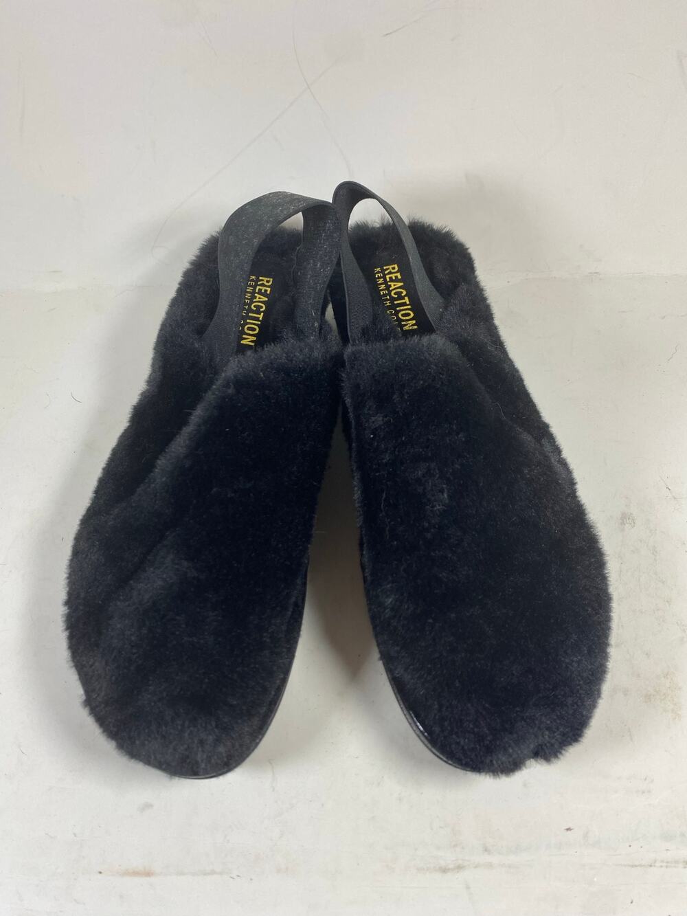 NEW Reaction Kenneth Cole Black Fuzzy Slipper 9.5W